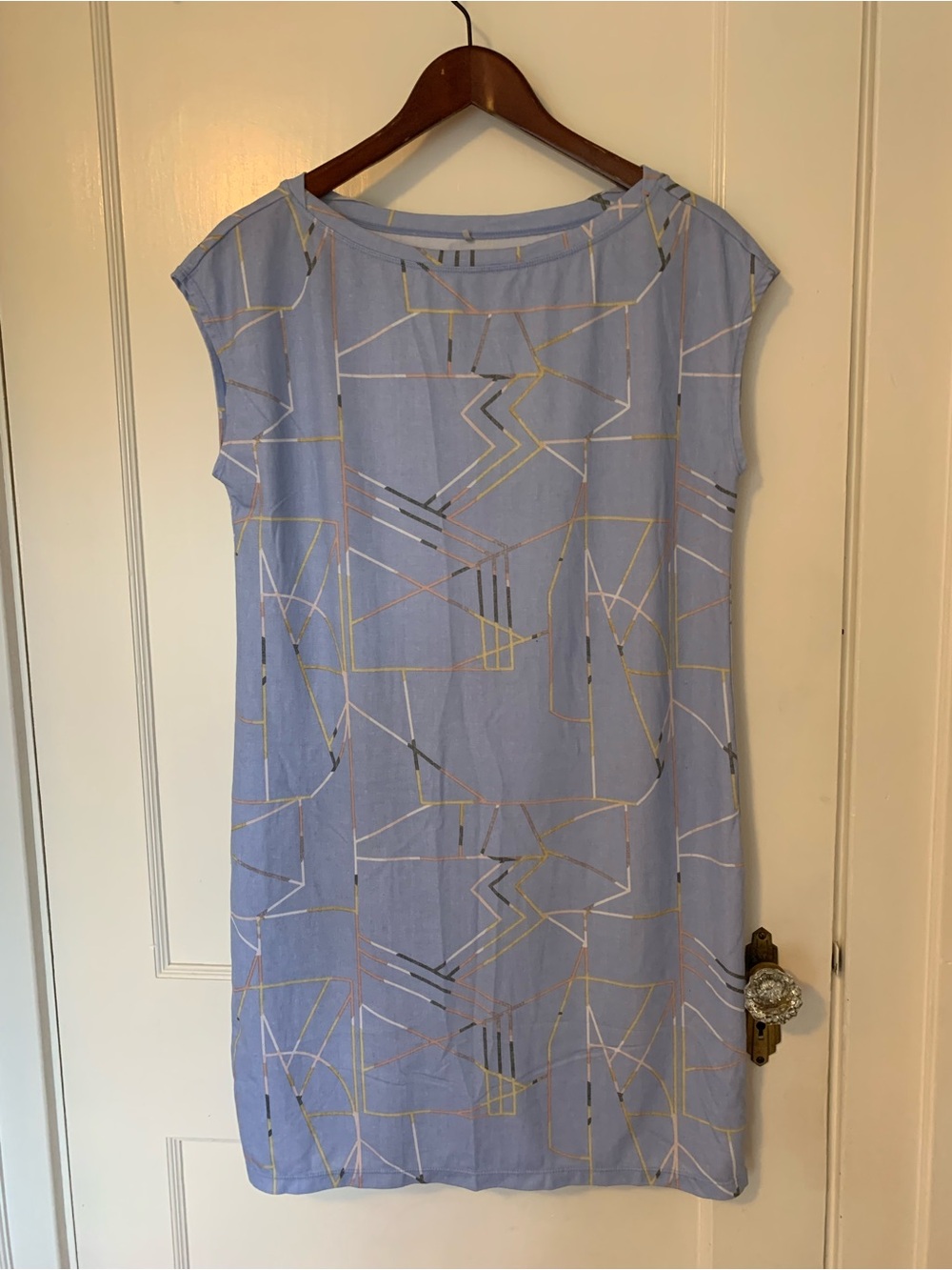 Prana Light Blue Geometric Mini Dress